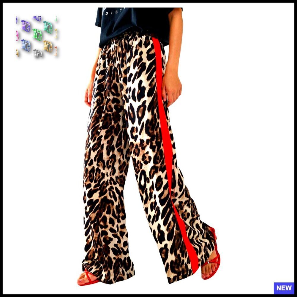 Wide Leg Baggy Pants Y2K Streetwear Casual Loose Fit Animal Print Trousers